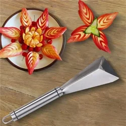 Cuchillo triangular de acero inoxidable para tallar frutas, bandeja de frutas, artefacto, cortador de verduras triangular, antideslizante, decoración Diy, herramientas de cocina
