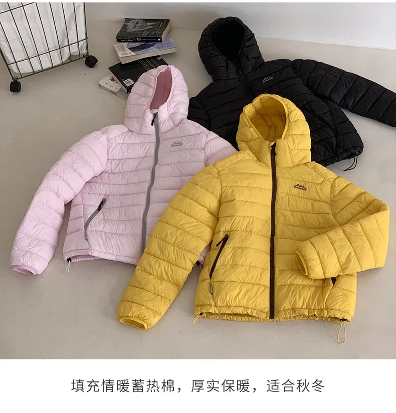 Solid Lightweight Hooded Padded Jacket Women Autumn Winter Casual Outdoor Soft Puffer Jacket Woman All Match Korean Warm Parkas