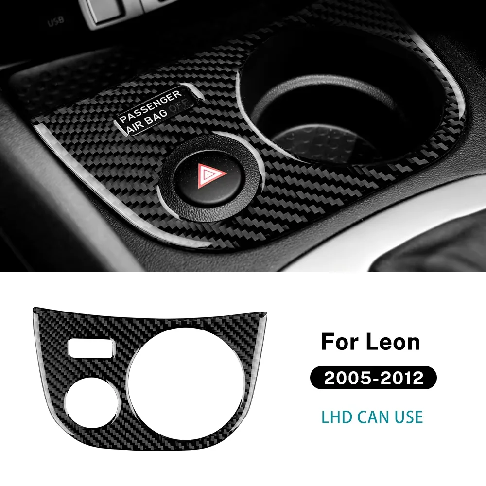 

Для Seat Leon 2005 2006 2007 2008 2009 2010 2011 2012 Наклейка из настоящего мягкого углеродного волокна LHD RHD Автомобильный держатель для чашки Аксессуары для панели