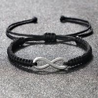 Trendy Creative Bracelet for Women Men Charm Black Thread String Wristband Adjustable Lucky Infinity Yoga Jewelry Gift Bracelets
