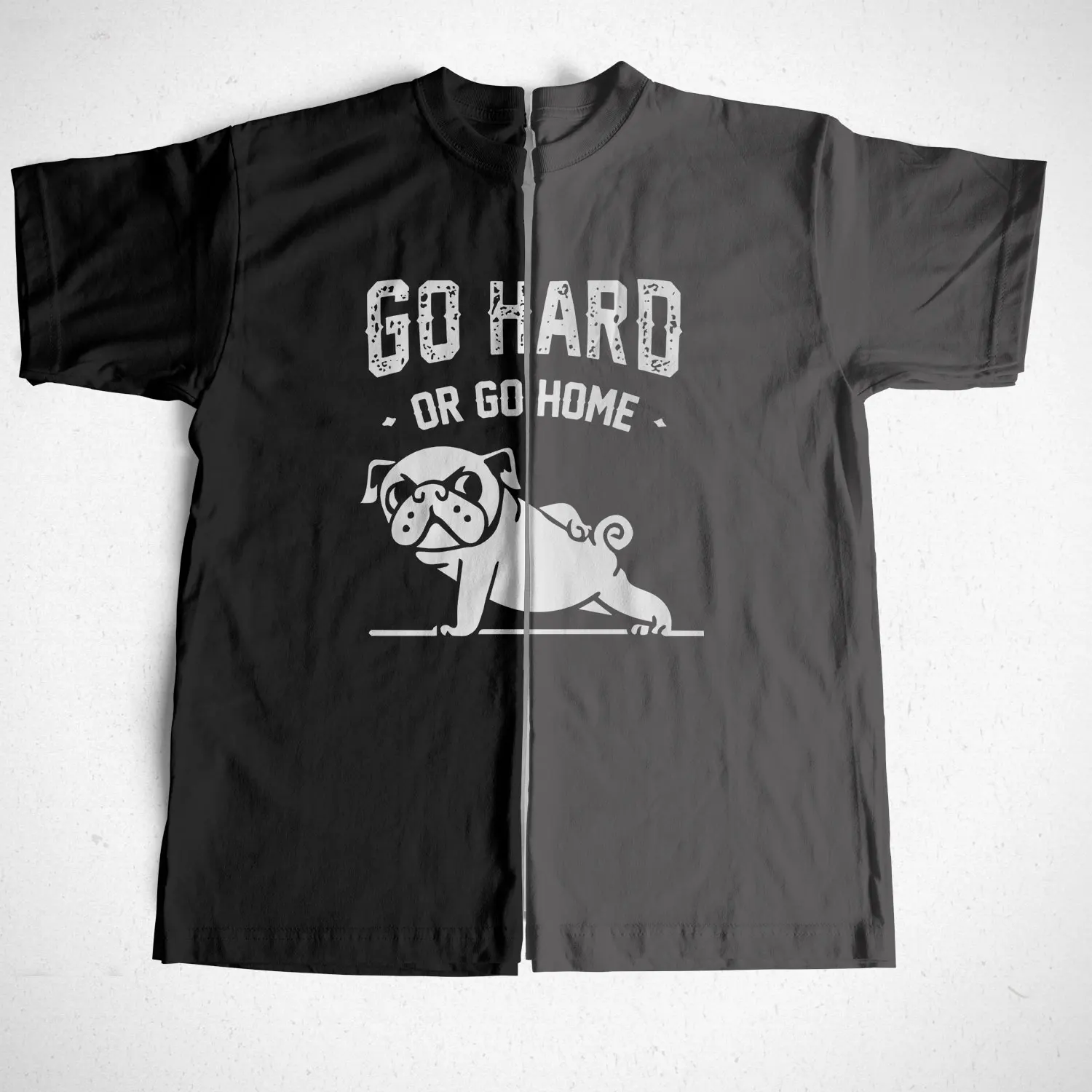 COOLMIND PU0116A 100% Cotton Go Home Or Go Hard Pug Printed Men Crewneck T Shirt Short Sleeve o-neck Men t-shirt Tops Tees