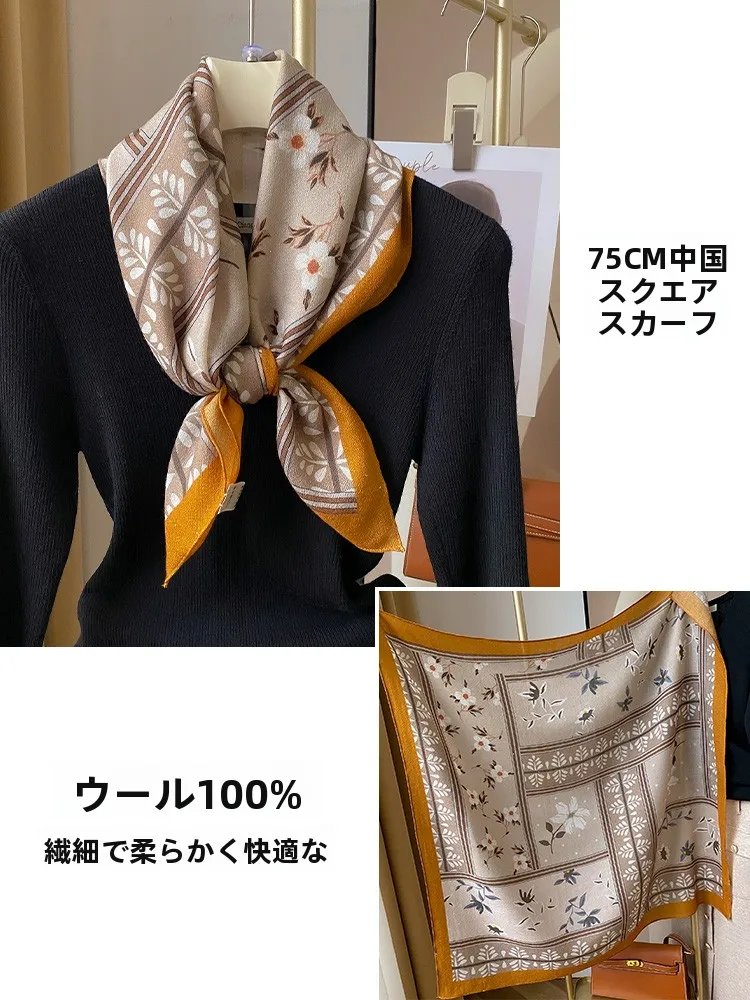 レディースウールスカーフ-軽量サマースクエアスカーフ-カシミヤトライアングルシルクスカーフ-首保護-おしゃれアクセサリー