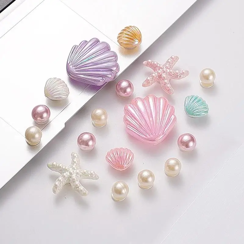 18Pcs Shoe Charms Ocean Themed Starfish Shell Patterns DIY Shoe Buckles Fit Slippers Sneakers Summer Outdoor Wear Decor