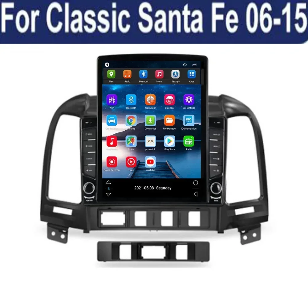 

9.7" Android 14 For Hyundai SANTA FE 2005 - 2012 Tesla Type Car Radio Multimedia Video Player Navigation GPS RDS Camera no dvd
