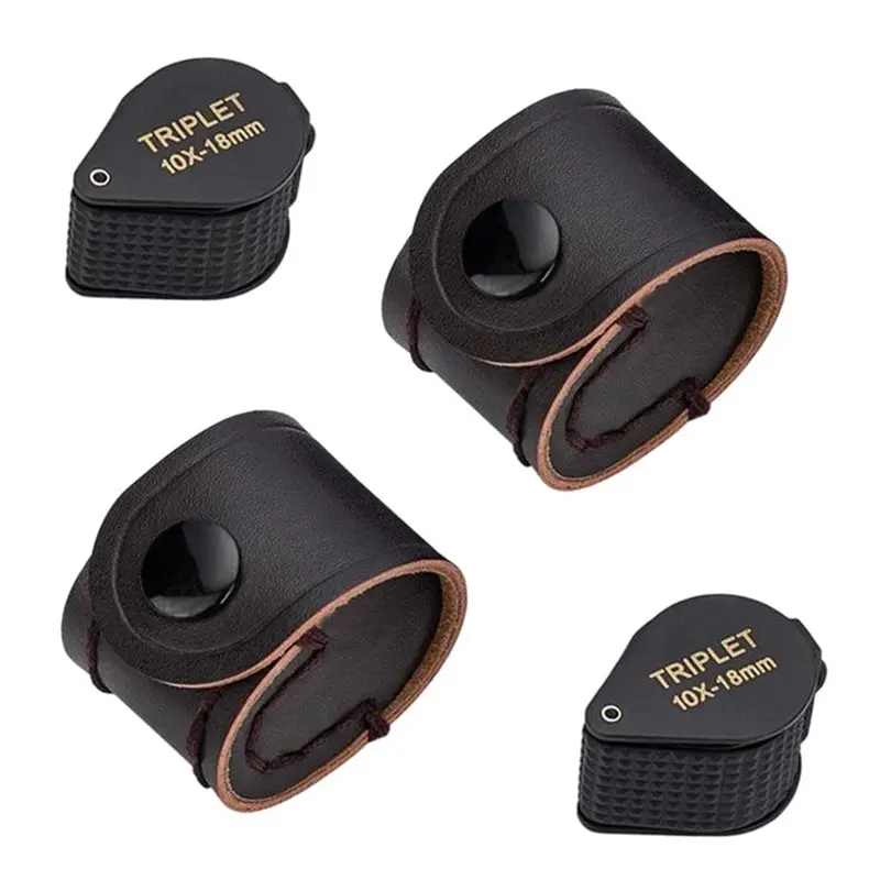 Loupe de bijoutier ABMR avec lentille en verre triple de 18 mm - Loupe pliable (2 pièces)