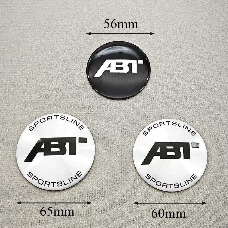 4 قطعة 56 مللي متر 60 مللي متر 65 مللي متر شعار ABT سيارة عجلة غطاء المركز محور قبعات شارة ملصق الشارات لأودي S RS SQ الخ سلسلة اكسسوارات السيارات #4