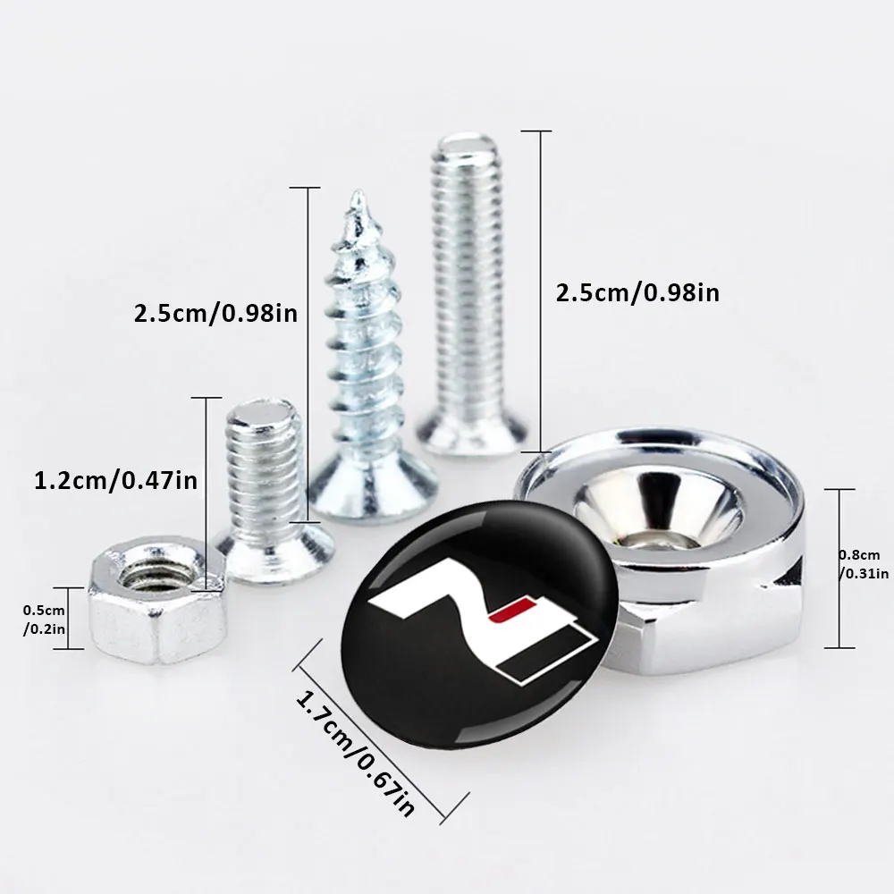 범용 자동차 플래그 금속 나사 번호판 볼트, 자동차 액세서리, 현대 N 라인 소나타 투싼 코나 자동차 스타일링, 4 개/세트