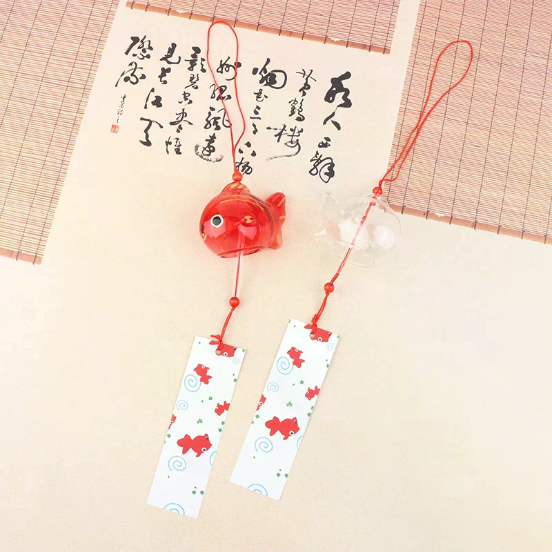 Wind Chime Chimes Japanese Glass  s Style Goldfish Garden Hanging Outdoor Decor Pendant Furin Decorative Fish Ornament