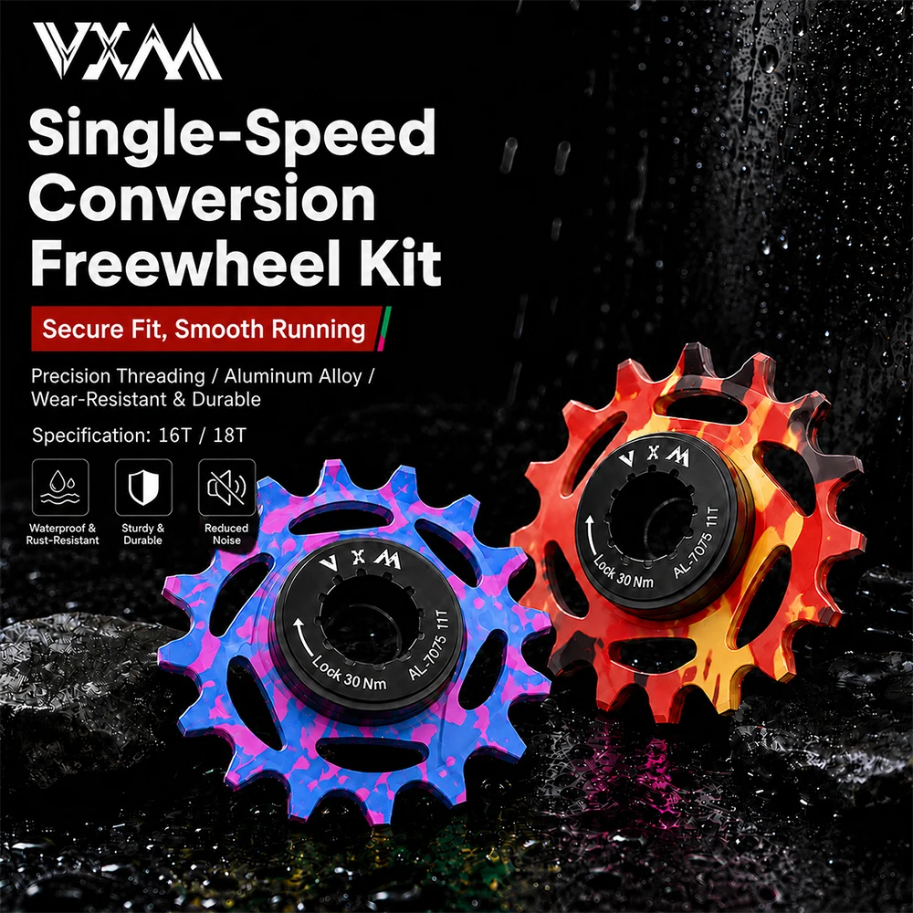 VXM Mountain Road Bike Gradient Color Variable Speed to Single Speed Flywheel 16T/18T Component Card Flying to Single Speed Gear