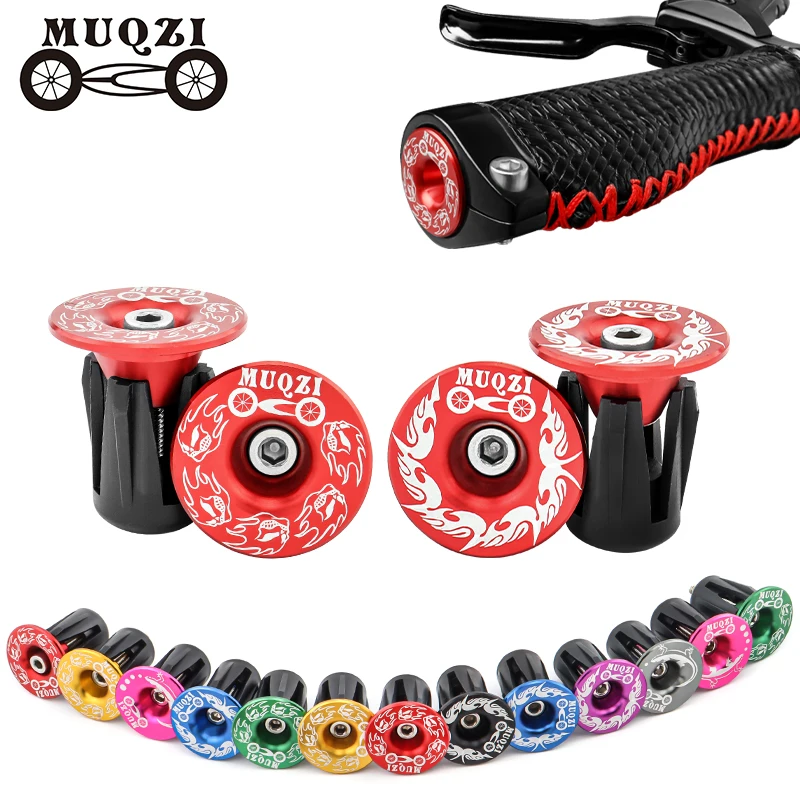 MUQZI Handlebar End Plugs Aluminum Alloy MTB Handlebar End Caps For Road BMX Fixed Gear Mountain Bike Bar Ends Plug