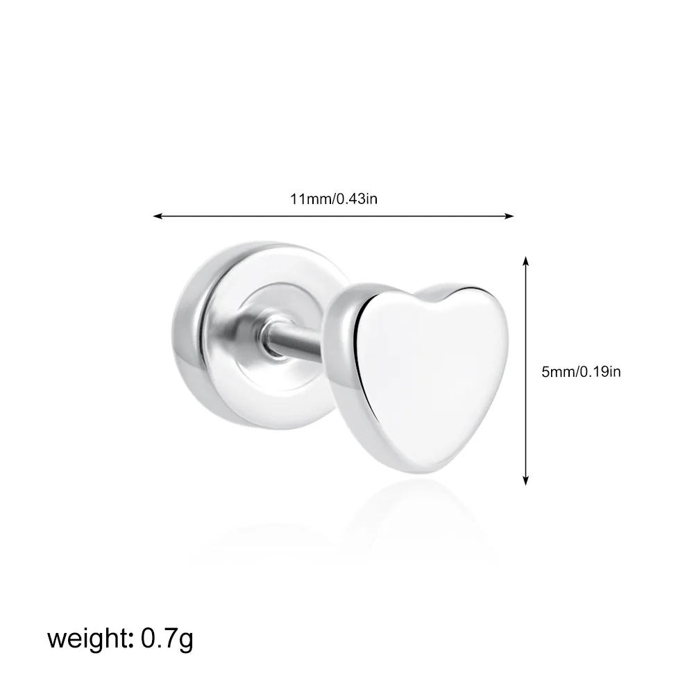 1PC Chirurgische Edelstahl Ohrringe für Frauen Zierliche Ohrringe mit flacher Rückseite Ohrstecker 20G CZ Knorpel Helix Tragus Conch Lobe Piercing – Detail 11