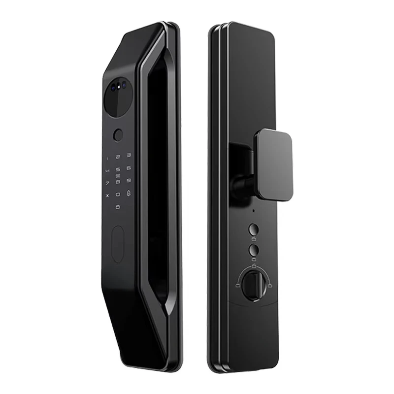 

Fu6 Smart Wooden Door Lock 3D Face Recognition Fingerprint Password Large Screen WIFI Visual Cat Eye Anti-Theft Aluminum