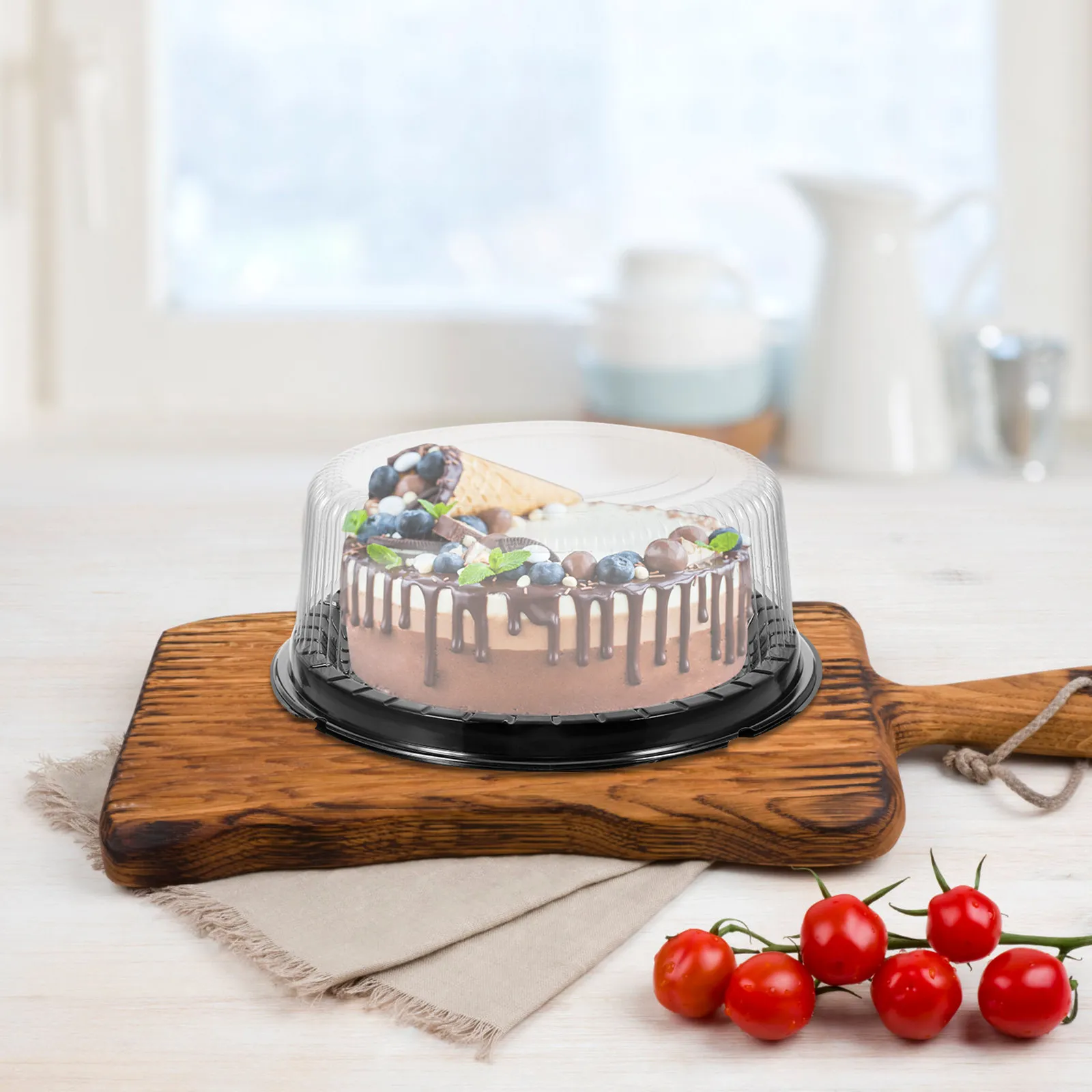 

10Pcs Clear Round Cake Boxes 8In Mousse Holder Birthday Party Carrying Packing Box Dessert Gift Packaging Cake Boxes