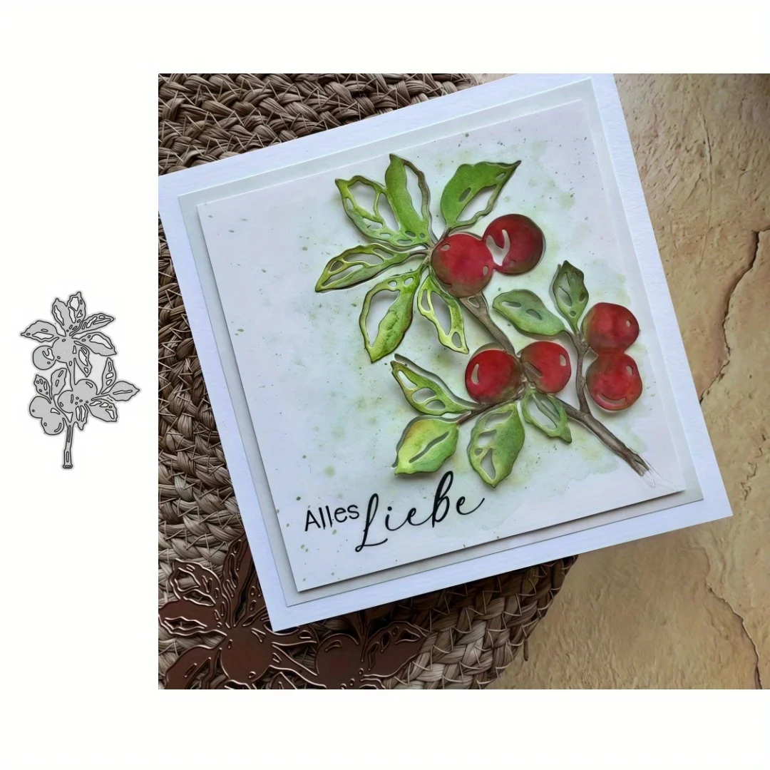 2025, Neuankömmling, Apfelbaumzweig, Metall-Stanzformen für DIY Scrapbooking, Kartenherstellung, Schablonen, Fotoalben