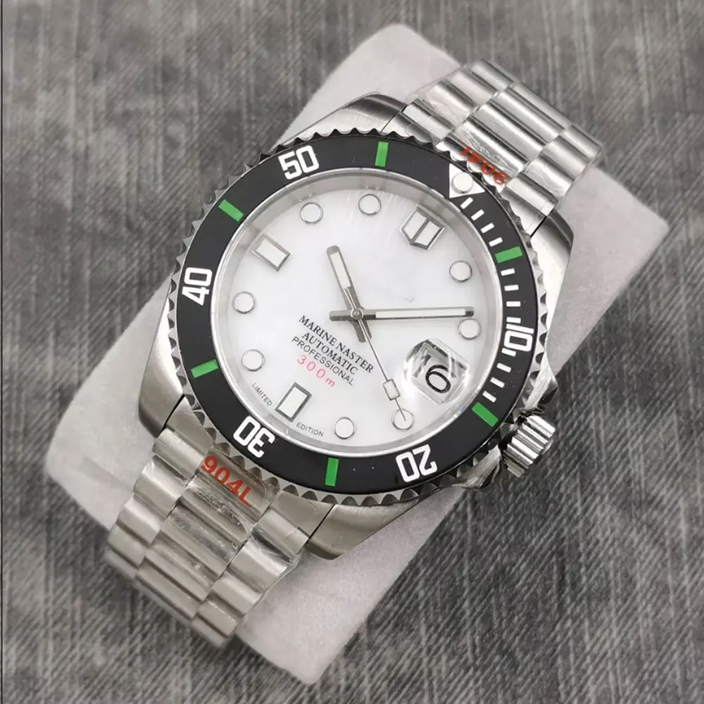 40 مللي متر شعار ساعة مخصص للرجل فاخر ساعات آلية أوتوماتيكية الغوص مقاوم للماء الياقوت مضيئة السيراميك الحافة 120 نقرة #6