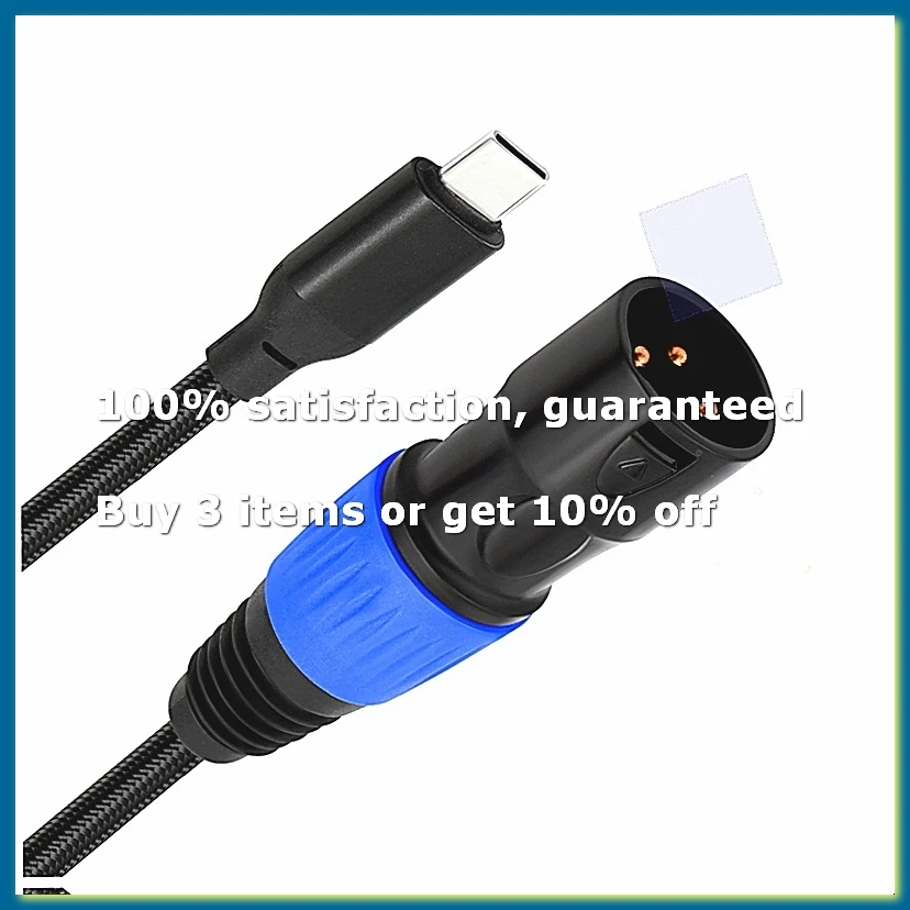 Type C to XLR Male Aux Audio Cable Type C to XLR Male Output Stereo Cord USB Type-C Male to XLR Male Cable Plug and Play-DTB3
