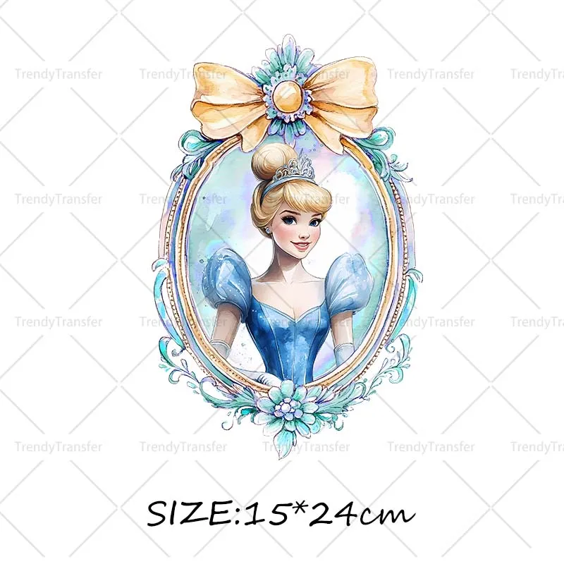 Kasteelprinsessen strik hittetransfer stickers strijk-op decals voor kleding thermische patches op T-shirts