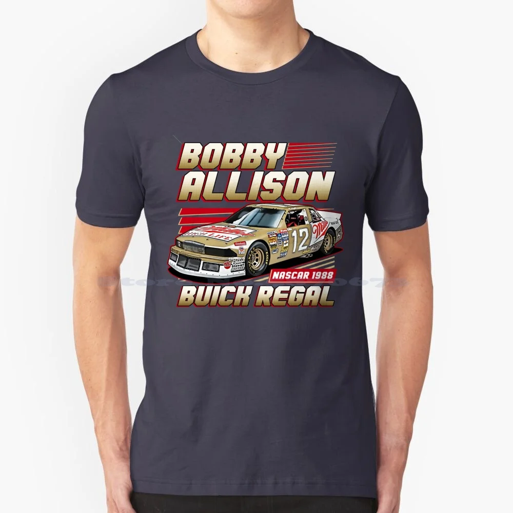 Bobby Allison Regal 1988 Legend Retro Style T Shirt 100% Cotton Tee Dale Earnhardt Chase Elliott Gplegend Jimmie Johnson