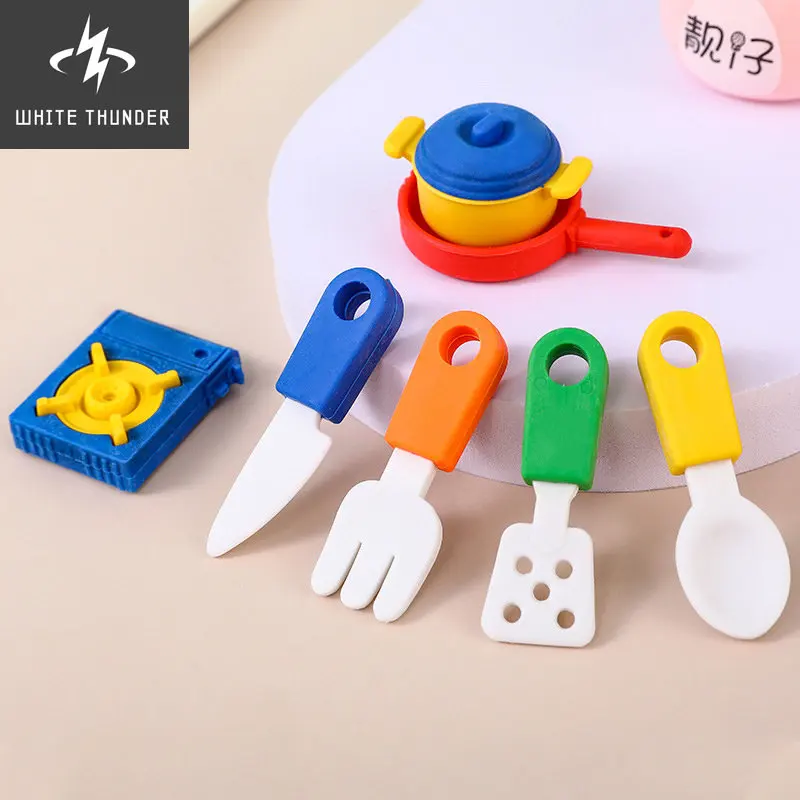 New Creative Kids Erasers DIY Assemble Kawaii Cartoon Eraser Cute Sports Style Writing Cleaning School Student Stationery Supply