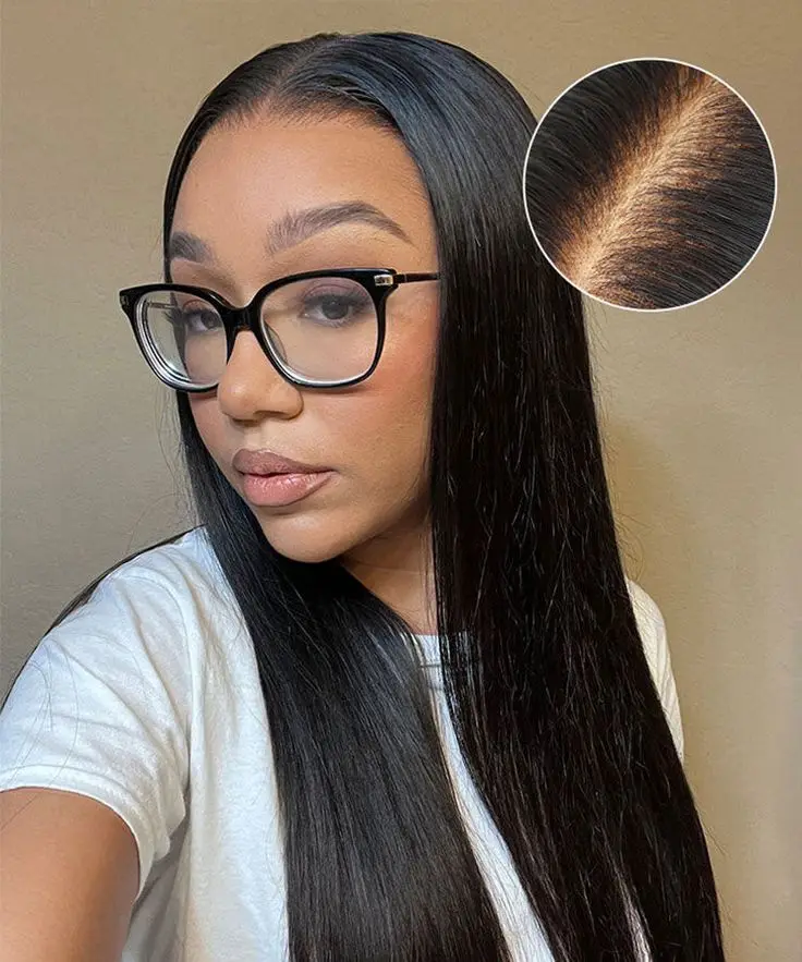 200%高密度グルーレスウィッグ人毛プレプラッキング済みプレカット13x4 HD透明レースフロントウィッグ人毛女性用ストレート