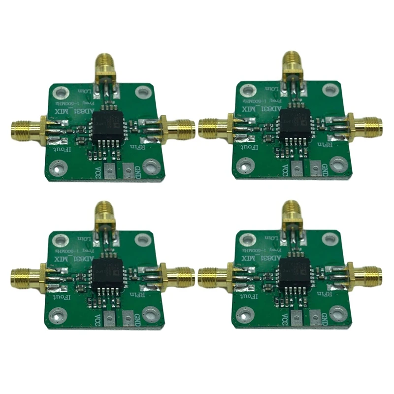 Transductor de alta frecuencia AD831, módulo mezclador de RF, 0,1-500Mhz, ancho de banda, convertidor de frecuencia, color verde, 4 unidades