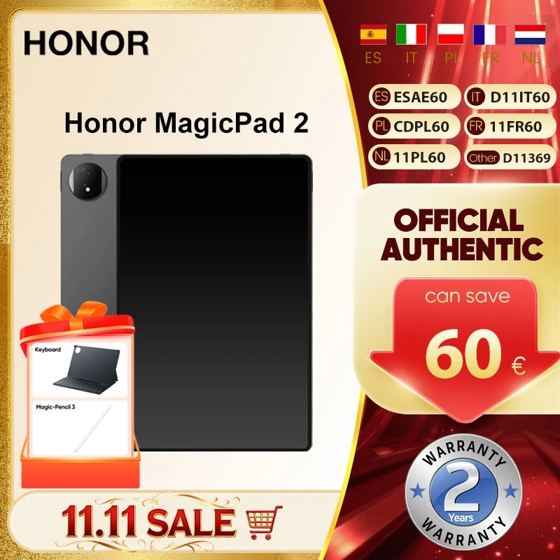 تابلت Honor MagicPad 2 الإصدار العالمي 12.3 بوصة 3K OLED 144 هرتز لوحة عرض Snapdragon 8s Gen 3 بطارية 10050 مللي أمبير في الساعة أندرويد 14 تابلت #1