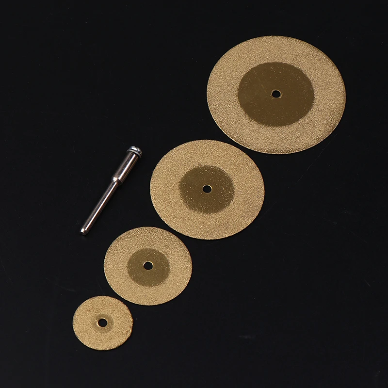5Pcs 20/30/40/50mm Diamond Cutting Disc For Rotary Tools TiN Coated Circular Saw Blade For Cutting Gemstone Glass Ceramic