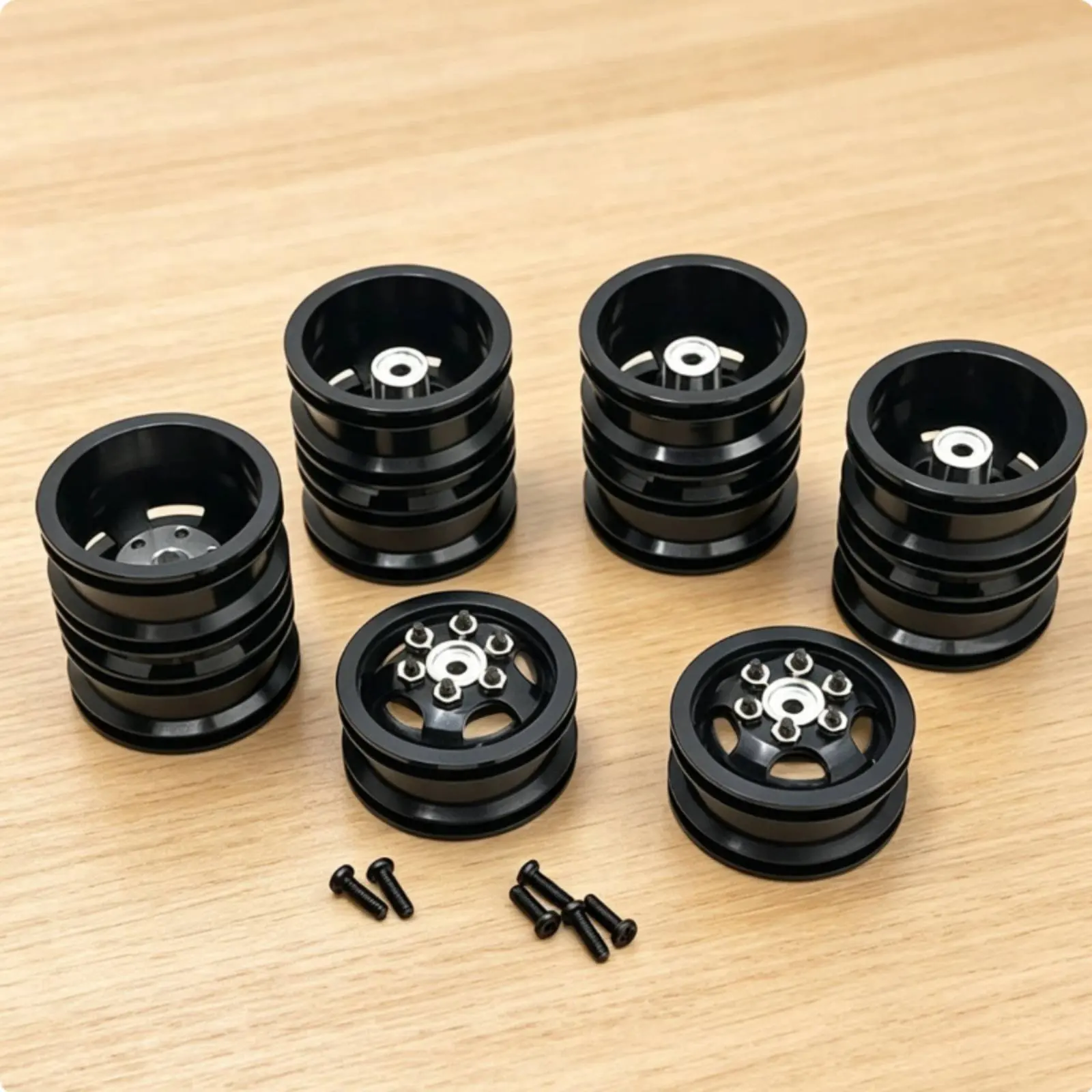 

6WD RC Vehicle Wheel Hubs Robust Duty Metal Wheel Hub Set Hobby Parts