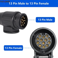 13 Pin Trailer Truck Light Board Extension Cable Lead Male To Female Wire Plug Socket Pre-wired Extension Adapter for Caravan