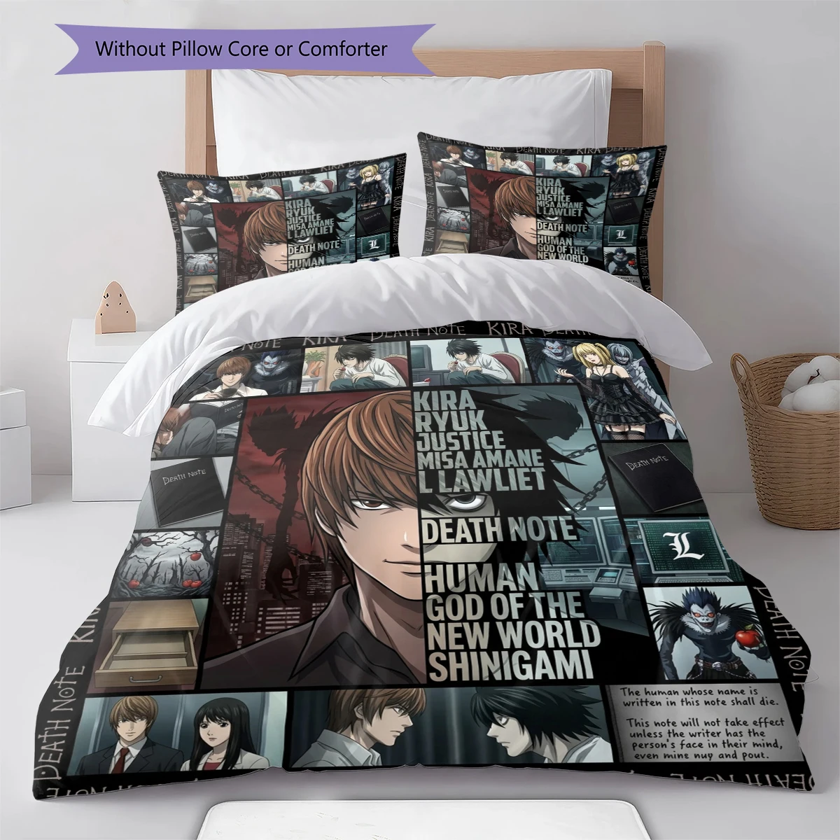 Death Note Soft Cozy Duvet Cover, Kids Bedding Gift Set, Extra LargeDifferent Sizes -HE19