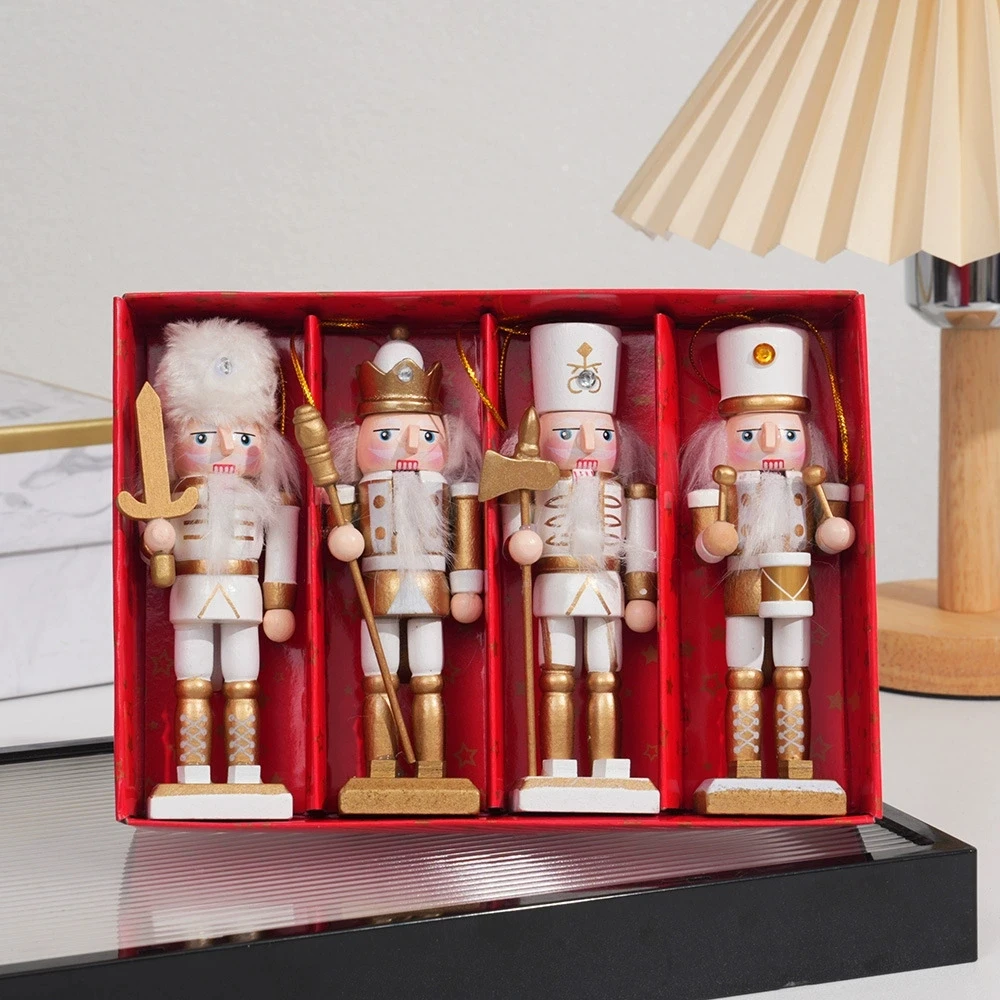 Nutcracker 12.5CM Soldier Room Living Room Home Decor Wooden Doll Ornament Hanging Christmas Decoration