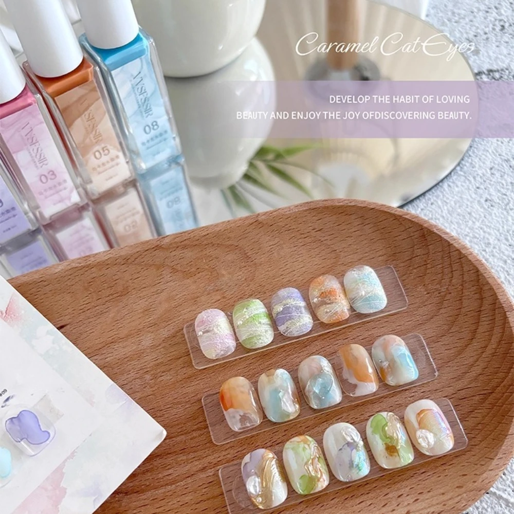 

9Colors 6ML Nail Blooming Marble Liquid Air Dry Nail Art Design Water Color Ink Smoke Effect Painting Nail Polish Gel Varnishes