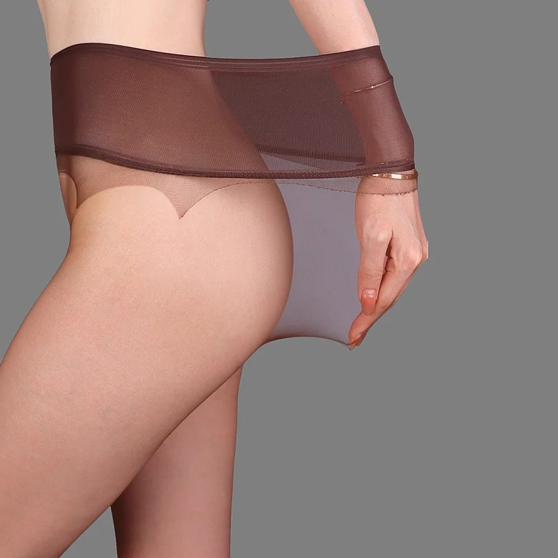 Ultradünne, atmungsaktive, nahtlose Strumpfwaren, seidige Haptik, transparent, Clubwear, fußförmige Damenstrümpfe, nackte Beine, sexy Strumpfhosen