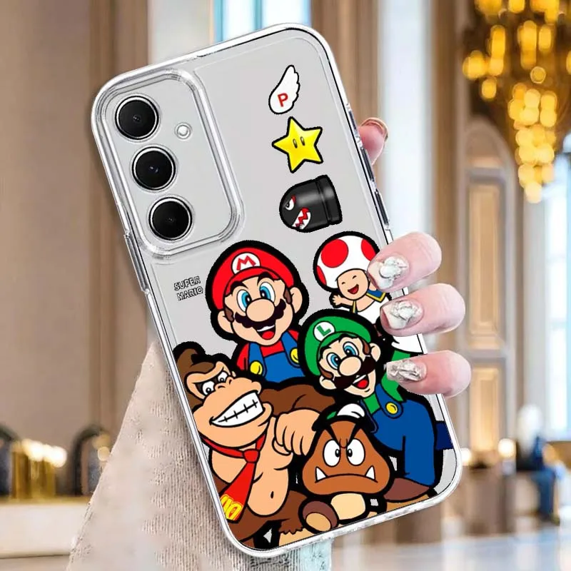 

M-Marioss Anime Cute Phone Case For Samsung Galaxy A73 A72 A71 A55 A54 A53 A52 A51 A33 A25 A22 A15 A14 A05 TPU Transparent