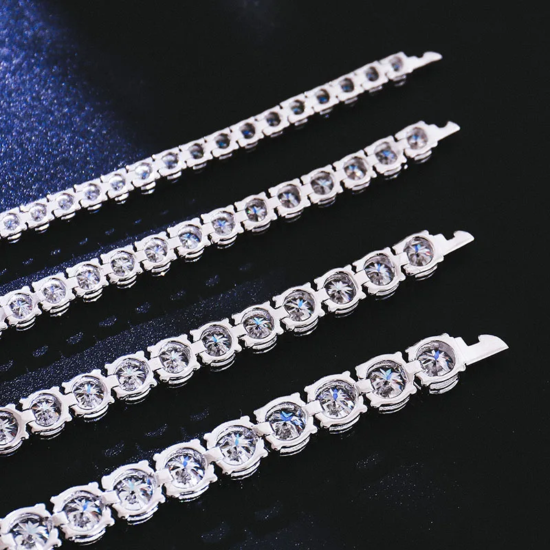 

Provence 925 Sterling Silver 6mm Tennis Bracelet with DEF Round Moissanites For Women Sparkling Anniversary Wedding Fine Jewelry