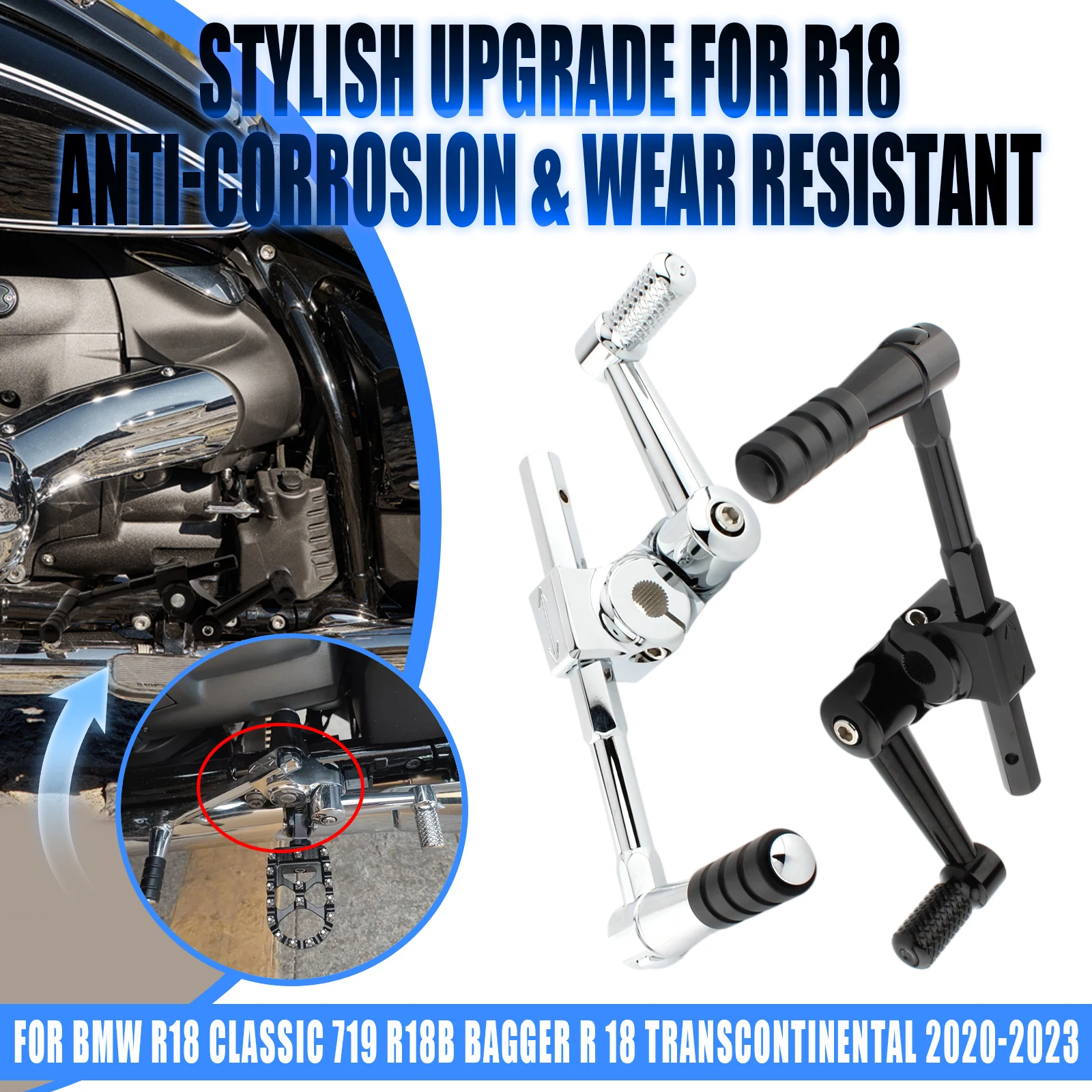 Motorcycle Adjustable Heel Toe Gear Shift Lever Shifter Pegs Foot Control Brake Pedal Linkage For R18 All Series Universal