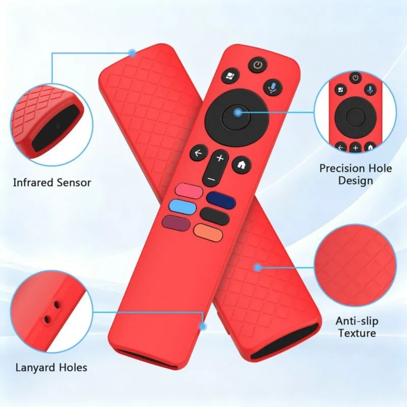 Super Sale Protective Case for Xiaomi XMRM-N5 Remote Control Case Silicone Shockproof TV Remote Cover White