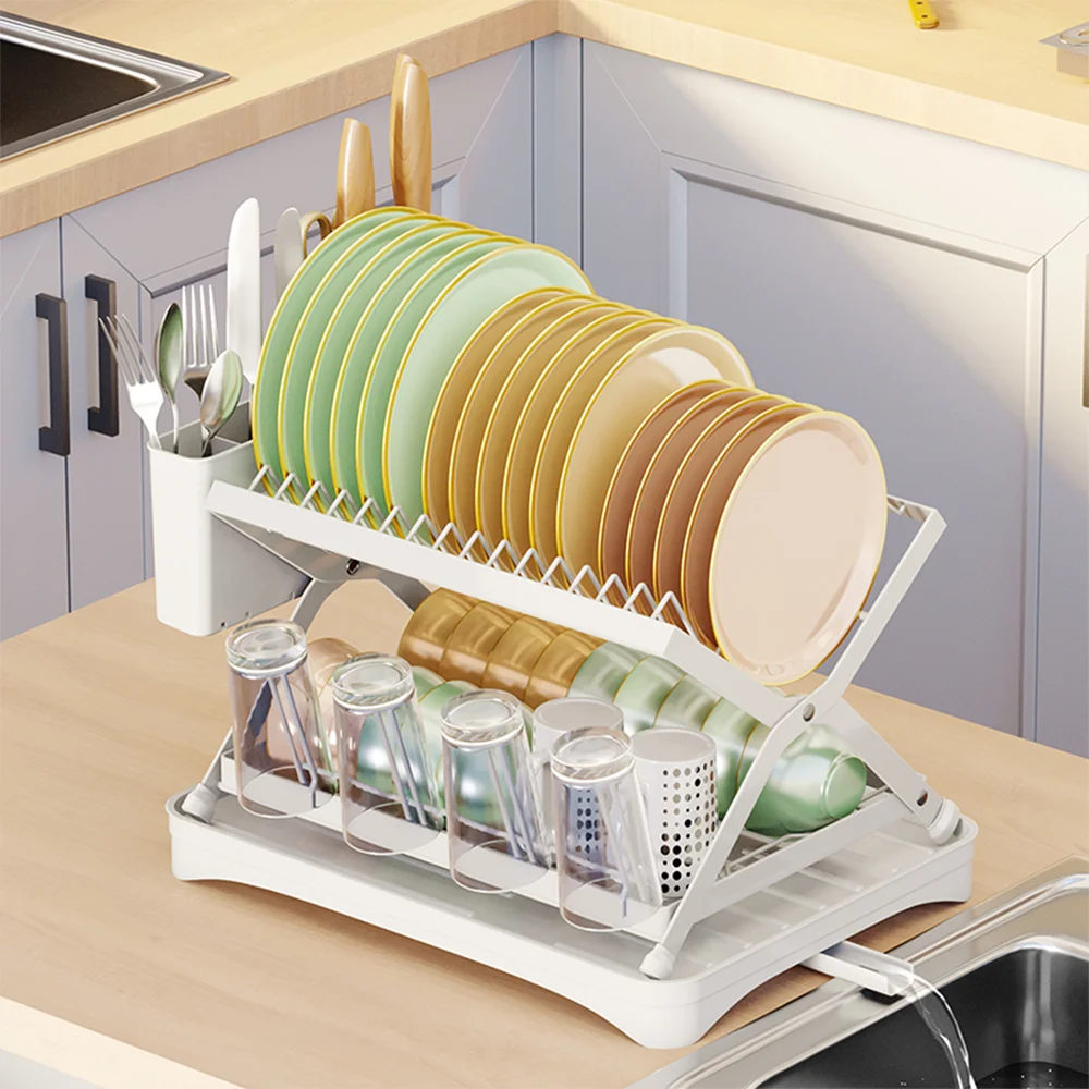 2-Tier Kitchen Counter Dish Drainer Storage 4