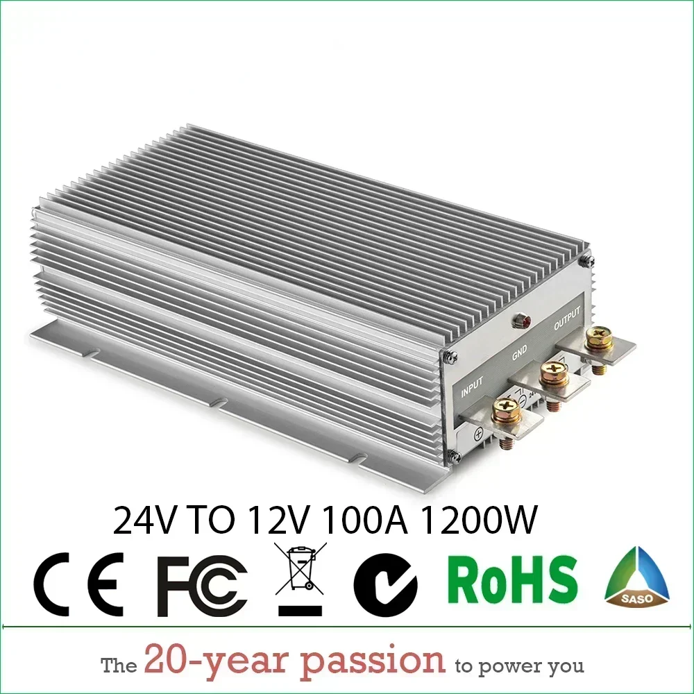 

DC DC Converter 24V to 12V 100A Step Down Voltage Regulator 24V DC TO 12VDC 100AMP Transformer Buck Heavy Duty Reducer Module