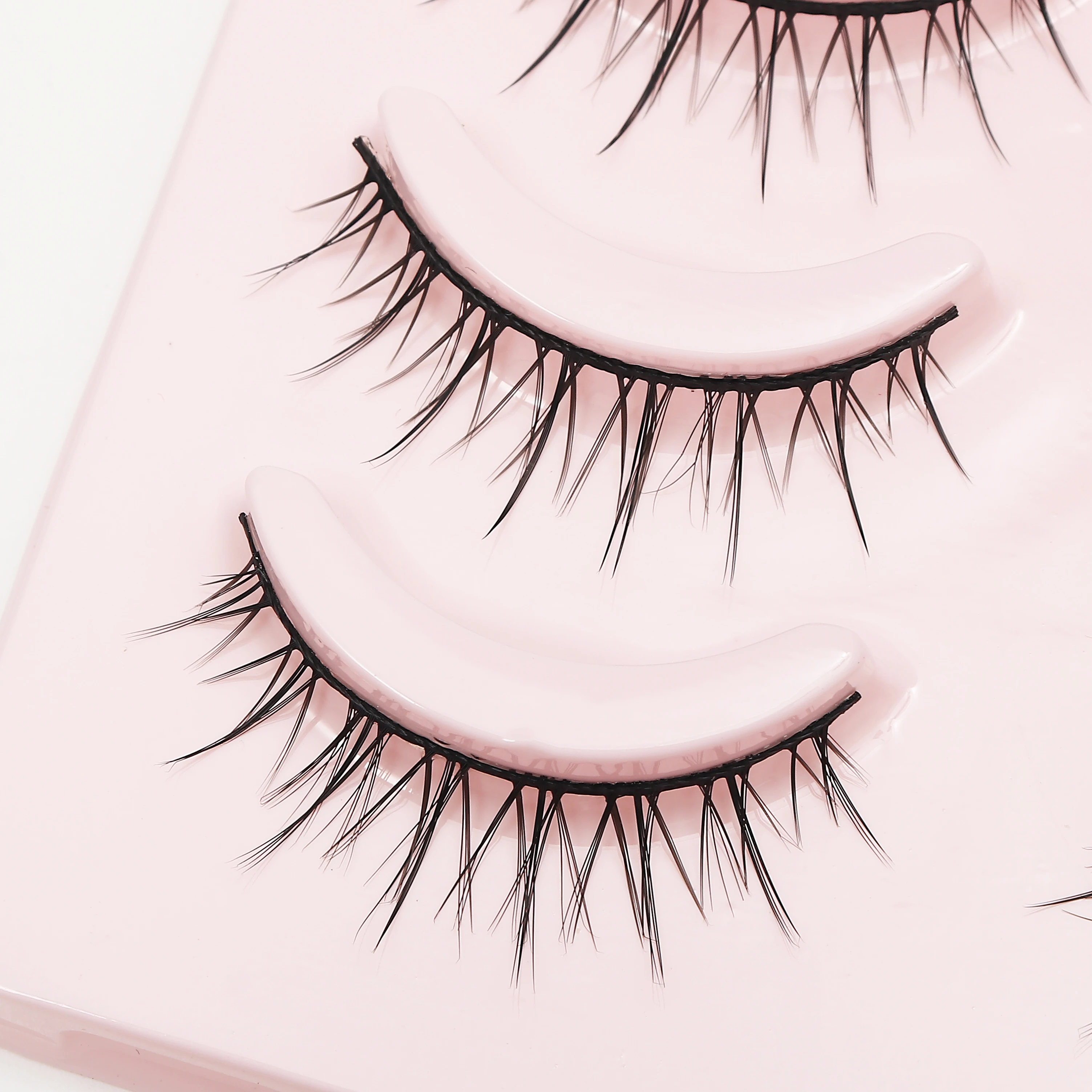 DINGSEN Gefälschte Wimpern, Anime-Wimpern, 5 Paar kleine Teufel-Wimpern, natürliches tägliches Make-up, Manga-Wimpern, transparente Band-Wimpern – Detail 11