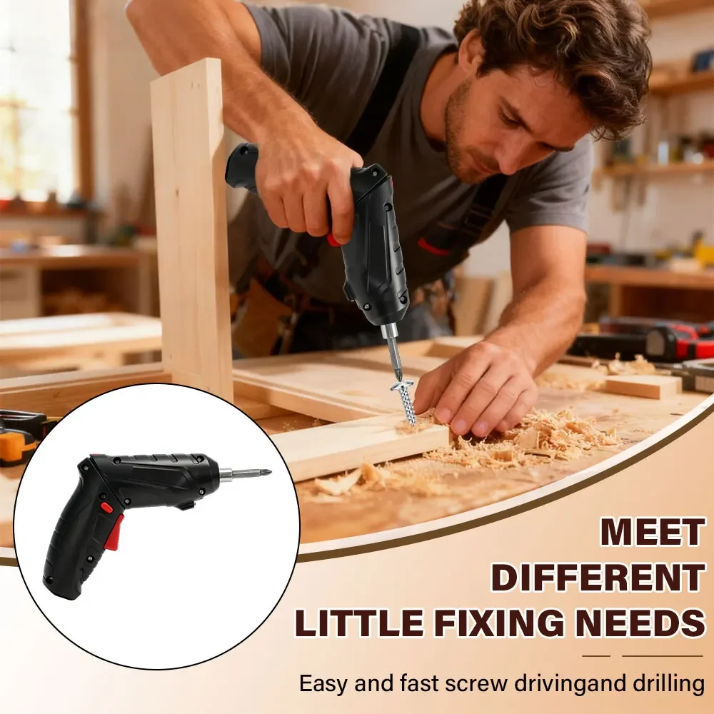 Lightweight 3.6V Cordless Electric Screwdriver 3pcs/47pcs Set Rechargeable Lithium Battery Power Tool for Household Maintenance