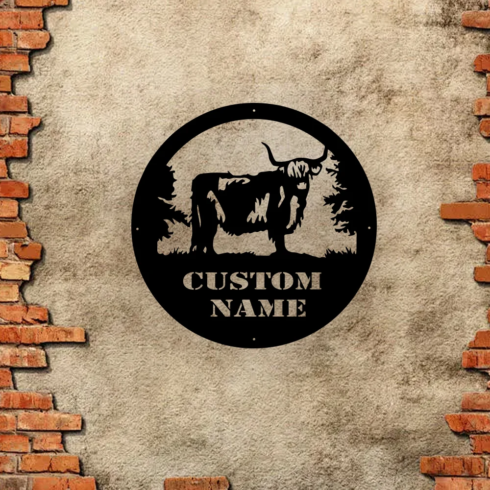 

1pc nice bull Personalized Text Tin Wall Signs Metal Wall Plaque For Kids Room Living Room Home Decor