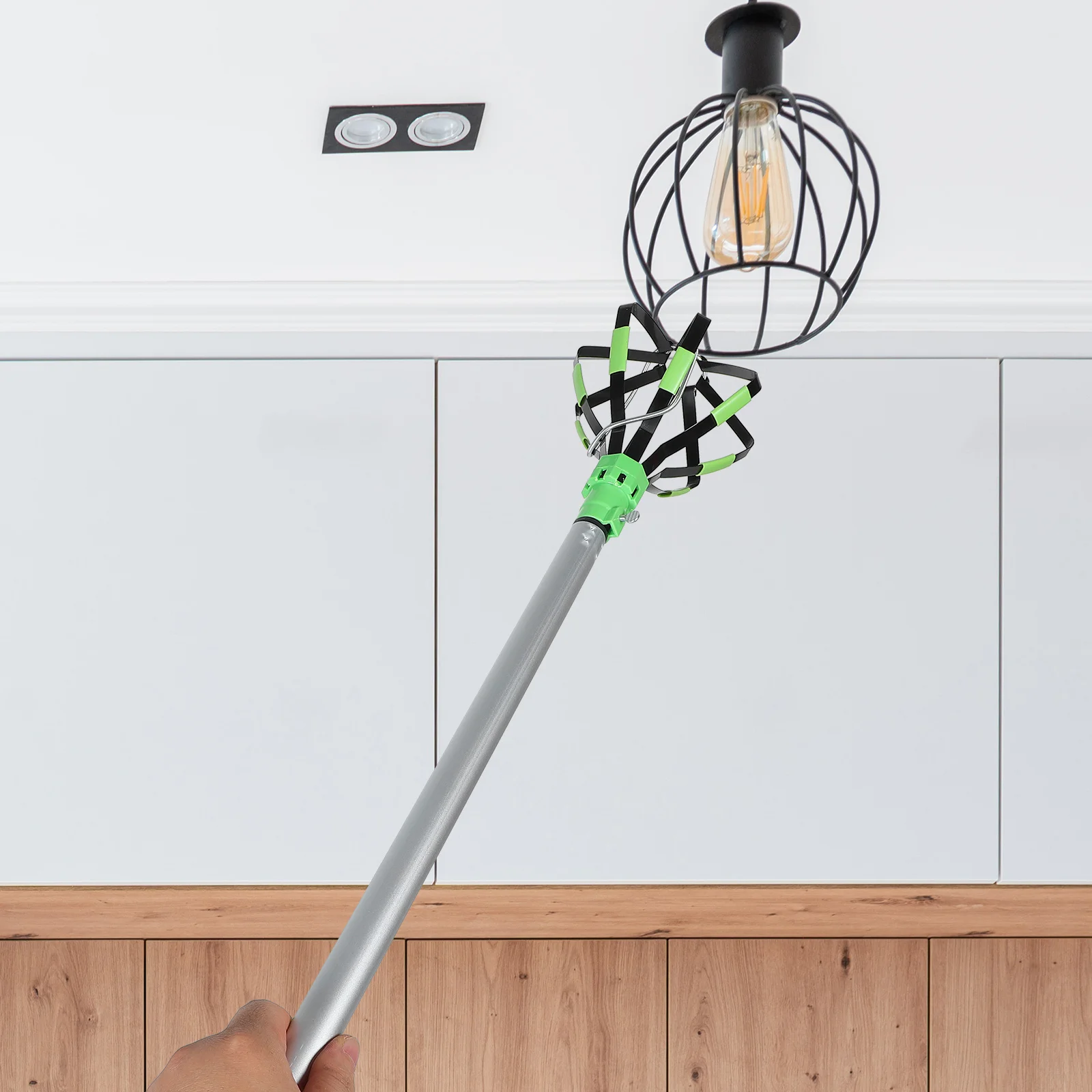 1 conjunto 1 conjunto de lâmpada de teto trocador pólo ferramenta para teto alto led embutido luzes inundação remoção lâmpada mudando kit portátil