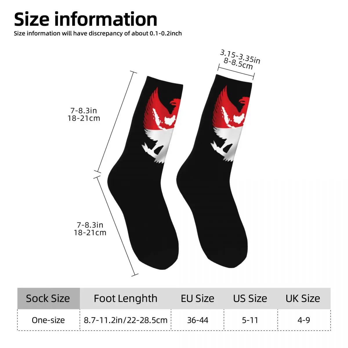 Happy Male Men Socks Casual Garuda Pancasila Eagle Indonesia Indonesian Red White Sock Sport Women's Socks Spring Autumn Winter