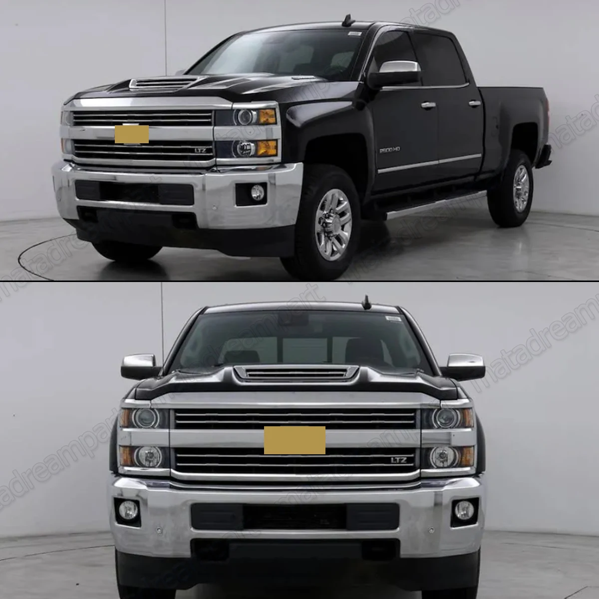 Grade de para-choque dianteiro modificada, substituição para 2015-2019 chevrolet silverado 2500hd 3500hd ltz, acessórios de grade superior dianteira