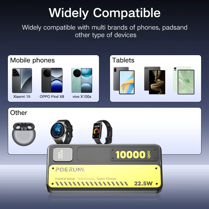 CHICNOD قوة البنك 1000mAh قدرة عالية 22.5 واط شحن سريع Powerbank شاحن بطارية محمول آيفون سامسونج هواوي Xiaomi