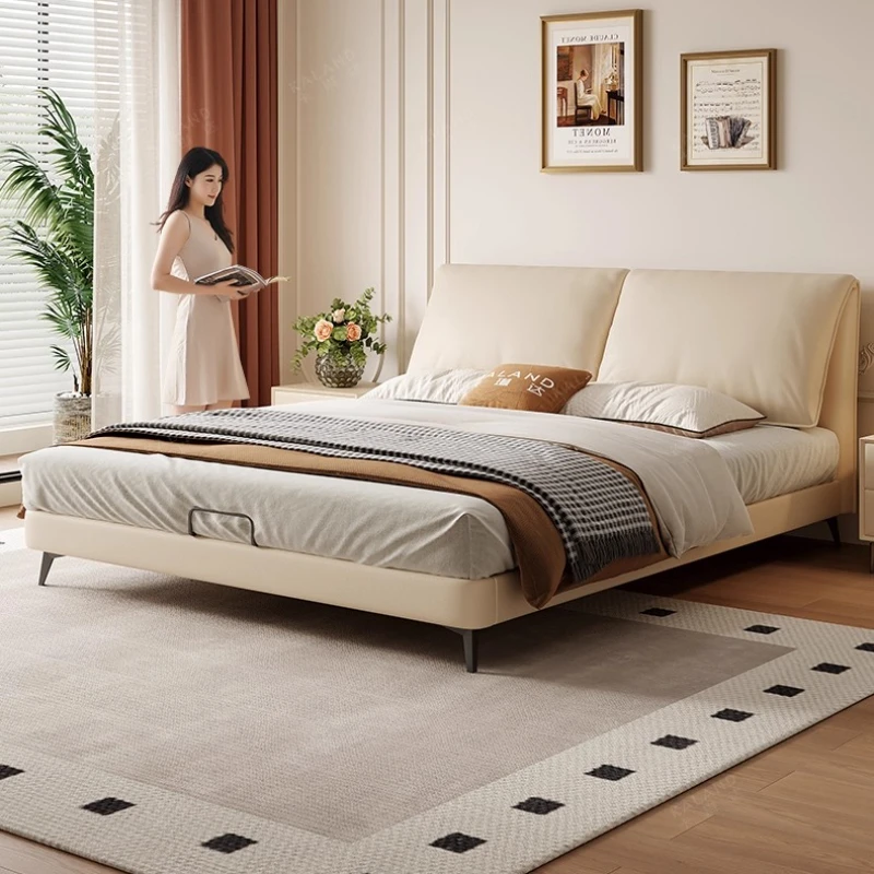 

Upholstered Luxury Double Bed Household Couples Wooden Modern Double Beds Storage Adults Cama De Casal Bedroom Furniture Set