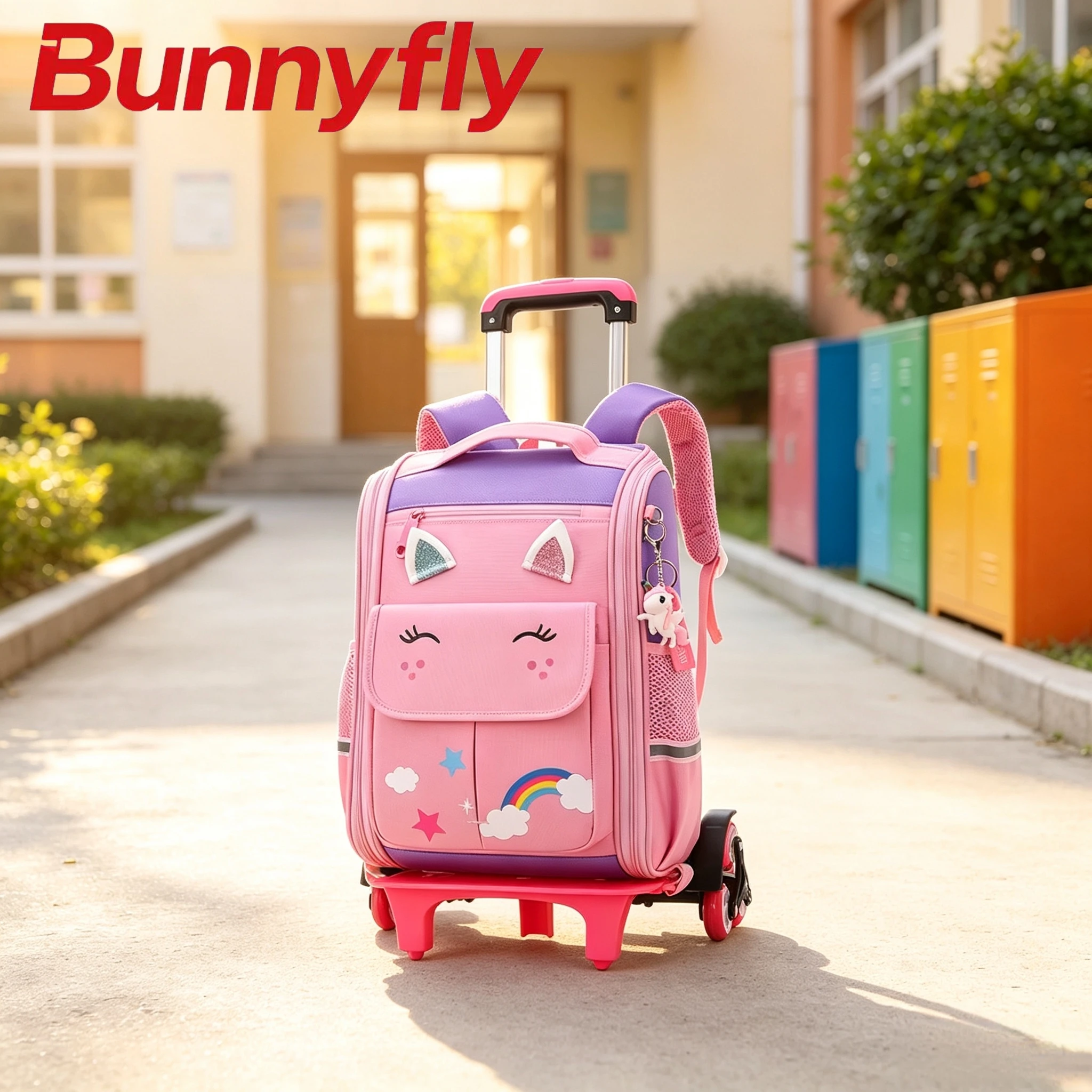 School Bag Student High Capacity Rolling Backpacks Kids Trolley Wheeled Bag Children Backpack Wheels