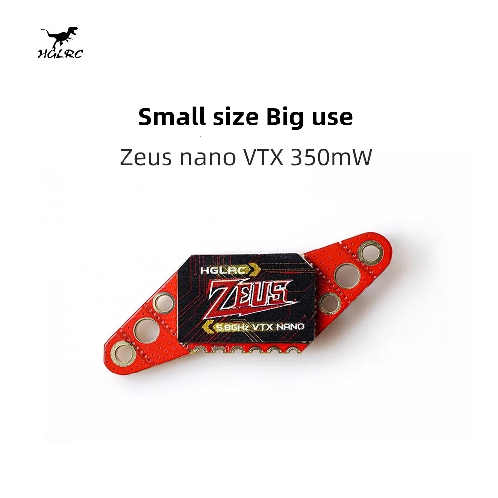 Hglrc zeus nano vtx 5.8ghz 350mw múltiplos furos de montagem microfone embutido mini transmissor de vídeo ajustável para fpv rc drone diy