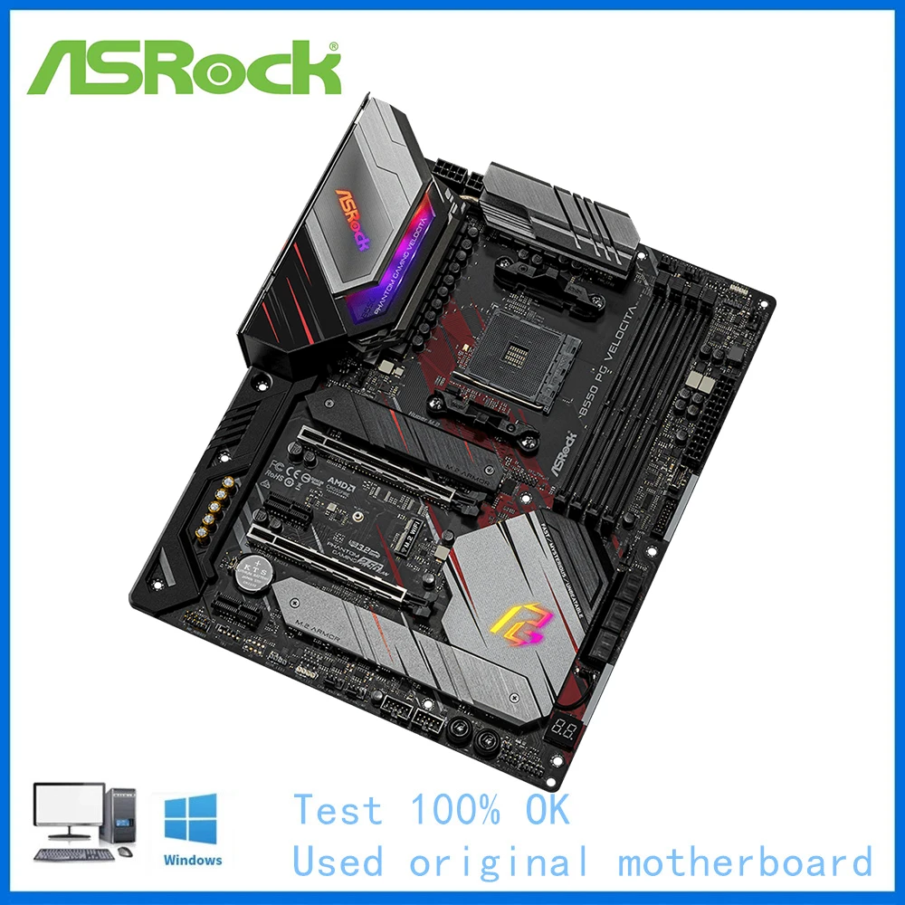 B550 Motherboard Used For ASRock B550 PG Velocita Motherboard Socket AM4 DDR4 Desktop Mainboard support 5900X 5600G